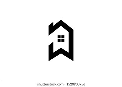 Letter W in vector for Real Estate , Property and Construction Logo design for business corporate sign. Minimal logo design template on white background.