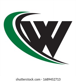 Letter W vector sign. Hand Ok symbol icon. Negative space idea logotype. Bunny rabbit logo design template.