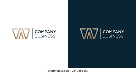 Conceito de design do logotipo da letra W A WA. Modelo de logotipo de vetor elegante.