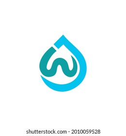 letter W water drop logo	