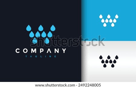 letter W water drop logo