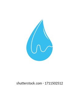 letter w water drop simple curves design symbol logo vector