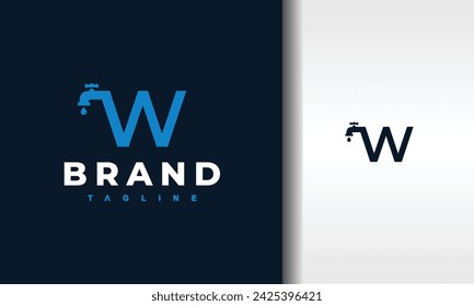 letter W water faucet logo