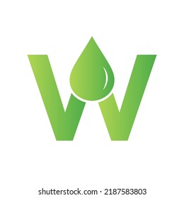 Letter W Water Logo Element Vector Template. Water Drop Logo Symbol