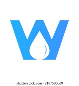 Letter W Water Logo Element Vector Template. Water Drop Logo Symbol