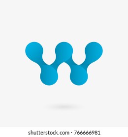 letter w water logo icon