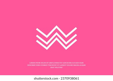 letter W wave logo design template