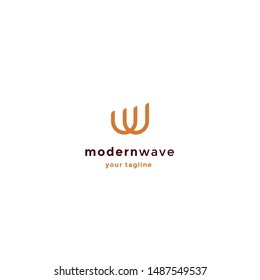 letter w wave modern logo template
