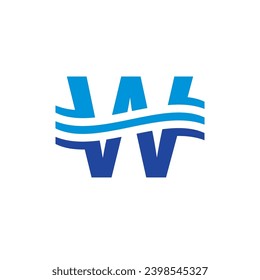 Letter W Wave Water Logo Icon Design Template Elements