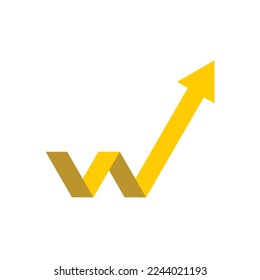 Letter W wealth golden financial investment logo design	