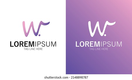 Carta W Concepto de diseño de logotipo web para empresas comerciales Gradiente tema de color Vector archivos EPS