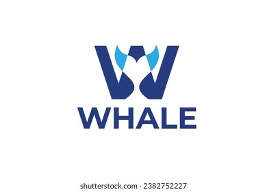 Logo-Design für Wal-Buchstaben, Vektorgrafik