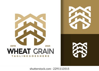 Letter W Wheat Grain logo vector icon illustration