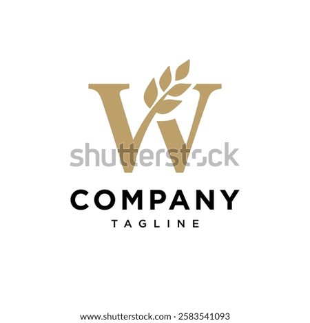Letter W Wheat Logo Icon Vector