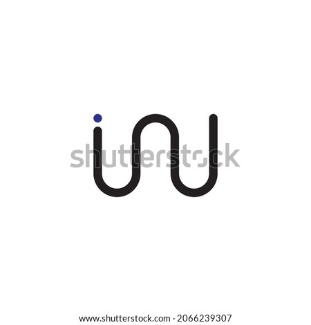 letter i and w, winding road simple symbol logo vector