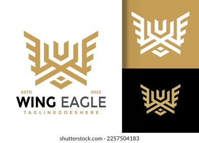 Letter W Wing Eagle Logo Logos Design Element Stock Vector Illustration Template
