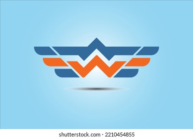 archivo vectorial de ilustrador de diseño de icono de ala W de letra.