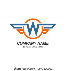 Letter W Wing Logo Design
