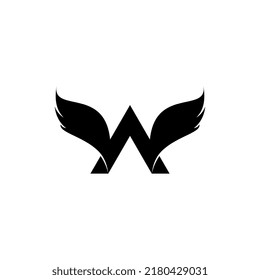 letter w wing logo design vector illustration isolated background