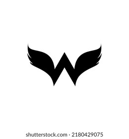 letter w wing logo design vector illustration isolated background