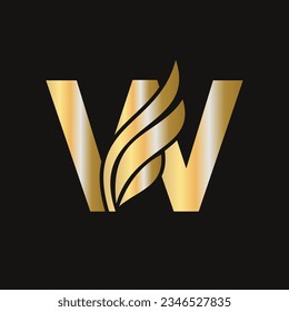 Letter W Wing Logo Design For Freight and Transportation Symbol. Wing Logotype Template