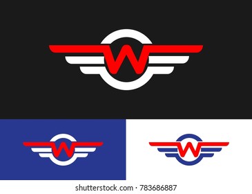 Letter W Wing Logo Vector