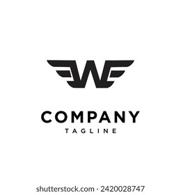 Letter W wings logo icon vector template.eps