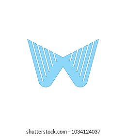 letter w wings shape logo vector