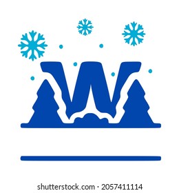 Letter w and winter composition monogram, vector logo, emblems or initial design.