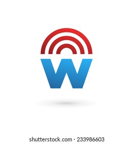 Letter W Wireless Logo Icon Design Template Elements 