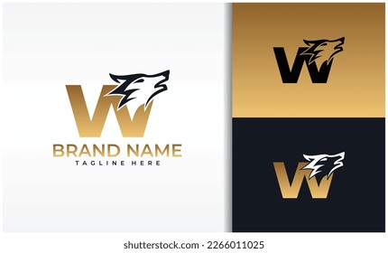 Letter W Wolf Logo Vector