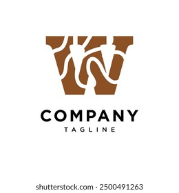 Letter W Wood logo icon vector 