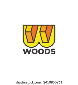 letter w woods bar colorful logo vector 