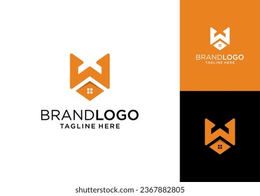 Letter W Work Home Logo Vector Design. Abstract emblem, designs concept, logos, logotype element for template.