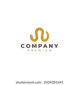 letter w worm brand logo design