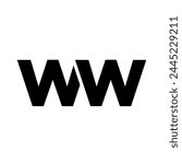 Letter W and W, WW logo design template. Minimal monogram initial based logotype.