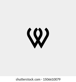 Letter W WW M MM Monogram Logo Design Minimal Icon