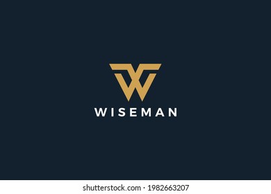 Letter W yellow simple and modern logo