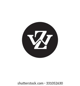 letter W and Z monogram circle logo