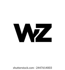 Letter W and Z, WZ logo design template. Minimal monogram initial based logotype.