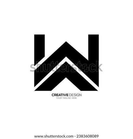 Letter Wa or Aw initial modern flat abstract monogram logo design idea