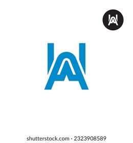 Diseño de logotipo de monograma de carta WA AW