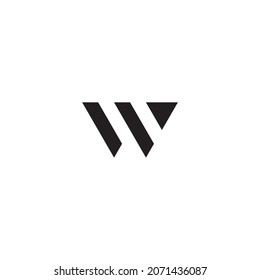 Buchstabe WA W Ein einfaches Dreieck-Symbol-Logo, Vektorgrafik