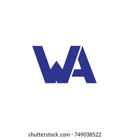 letter wa linked logo vector