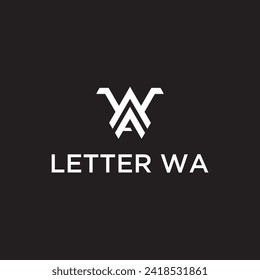 Plantilla de vectores de diseño de logotipo de carta WA