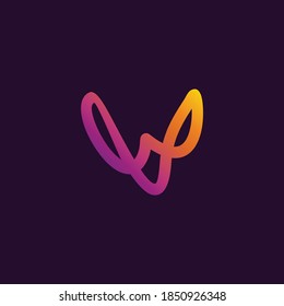 Letter WA Monoline Linear Minimalism Modern Type Logo