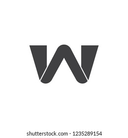 letter wa simple geometric arrow logo vector