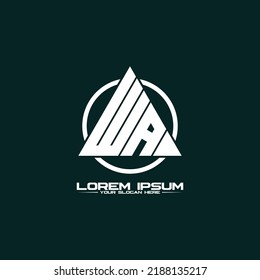 Letter WA triangle logo design vector