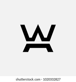 letter WA WN logo vector, crown abstract vector