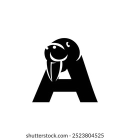 Letra A Vector de icono de logotipo de la morsa